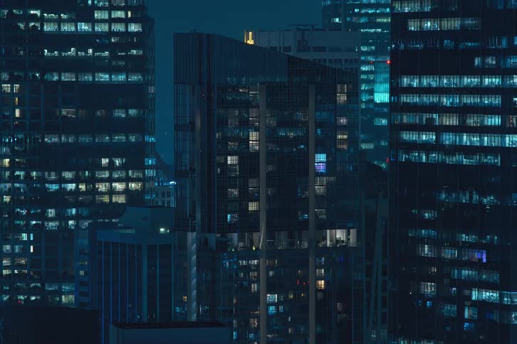 A night clip of apartments