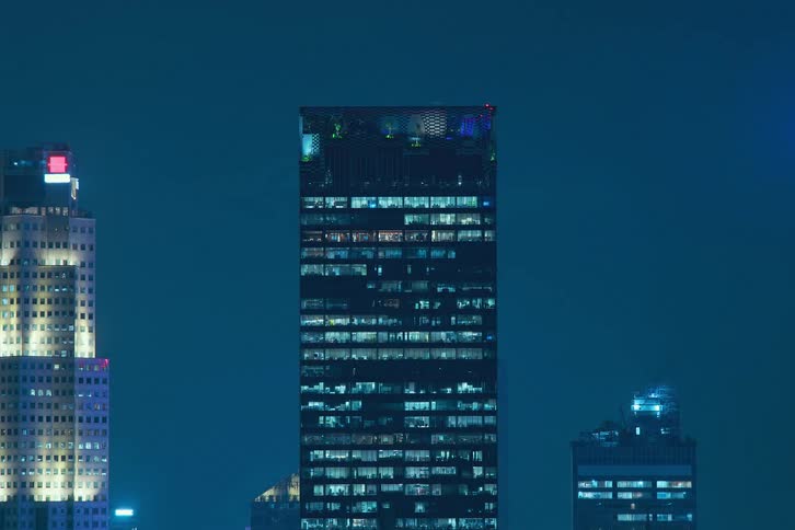 A speed up clip of various apartments in different skyscrapers