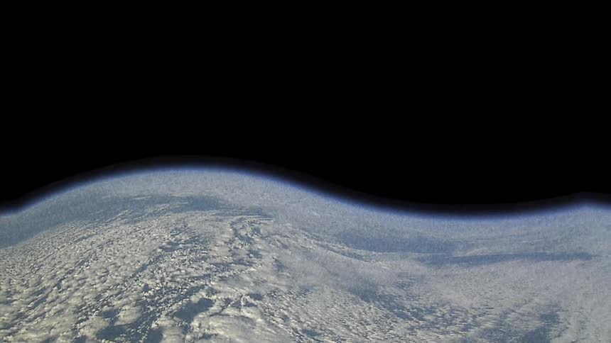 View from space of planet earth with moving clouds