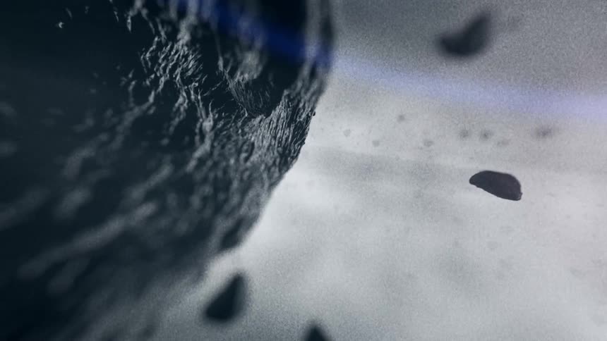 Rocks and pebbles in abstract slow motion