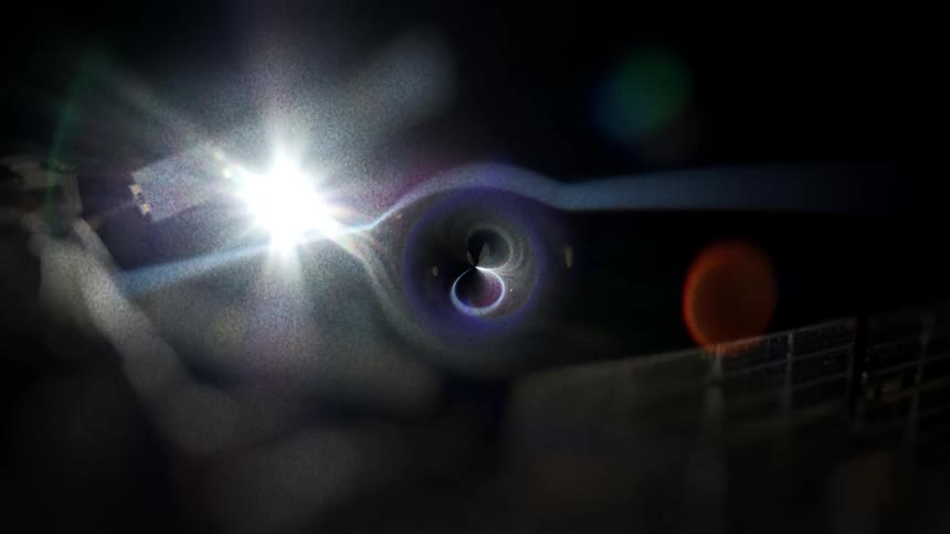 Space station allows glimpse of sun disappearing over the horizon of the earth