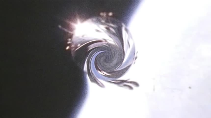 Distorted footage of a spacecraft in orbit around earth