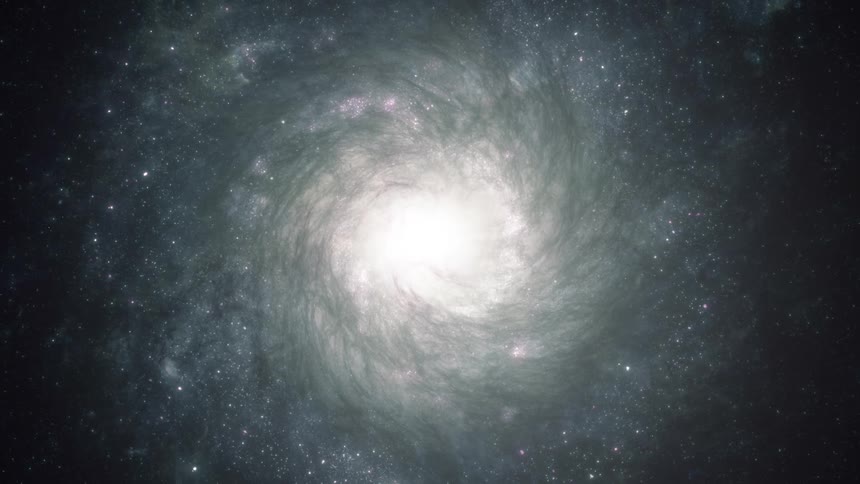 A white nebula shining in the starry galaxy