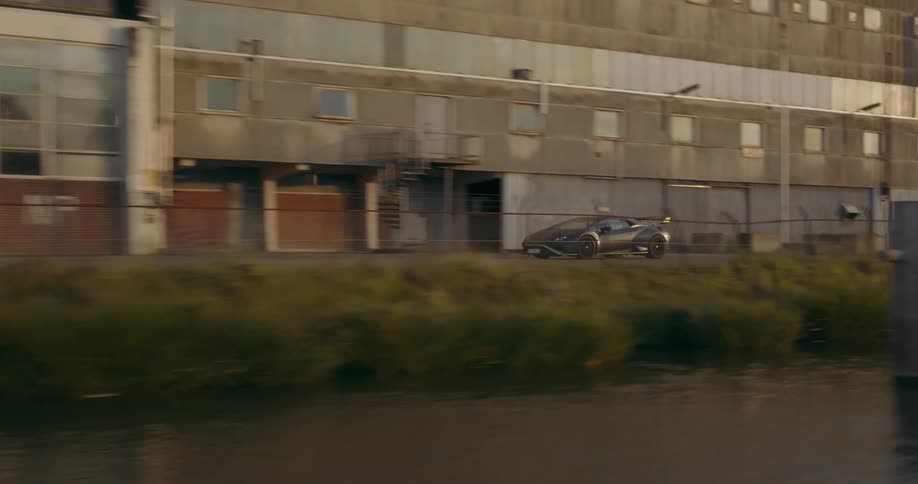 A clip of a lamborghin moving on the road