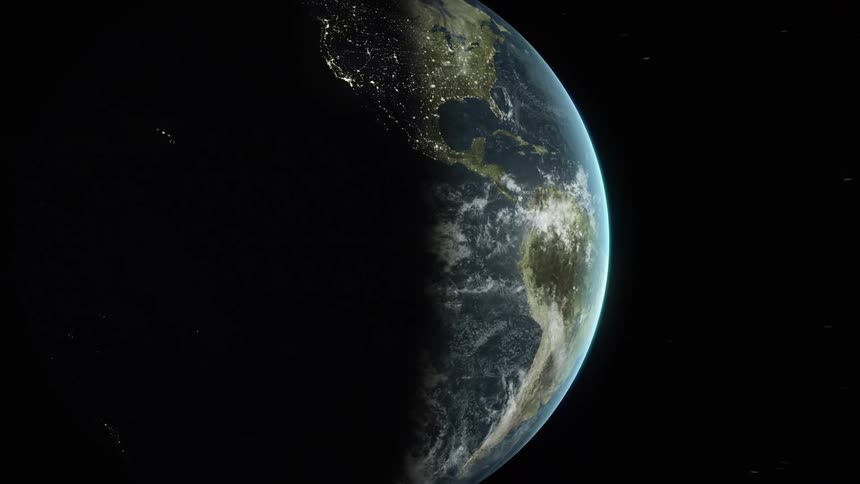 The earth is spinning in space