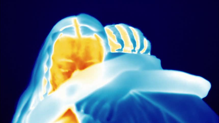 Man and woman hugging