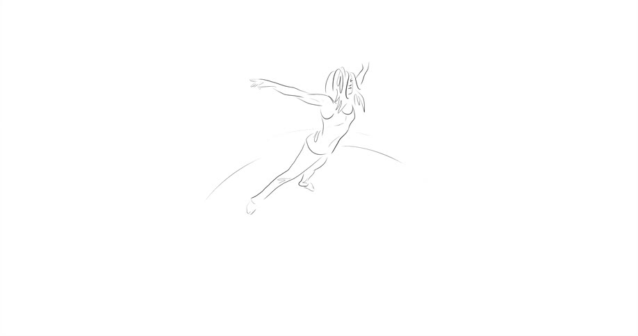 The animation is of a woman dancing