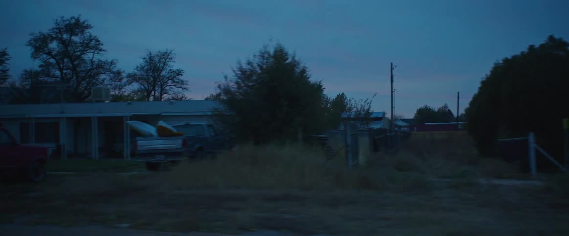 Sunset in a quiet rural neighborhood