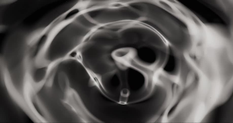 Water goes in and out in black and white