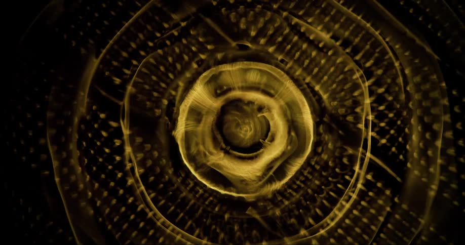 Rapid vibrations cause liquid to vibrate in concentric rings