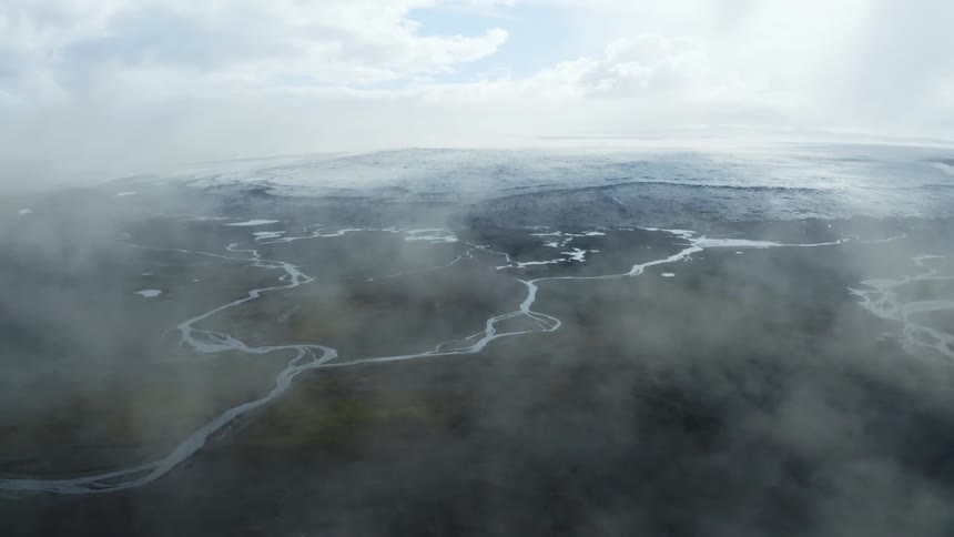 Aerial view of landscape rivers cloudy day