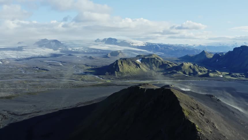 Aerial of mountain in desert during daytime