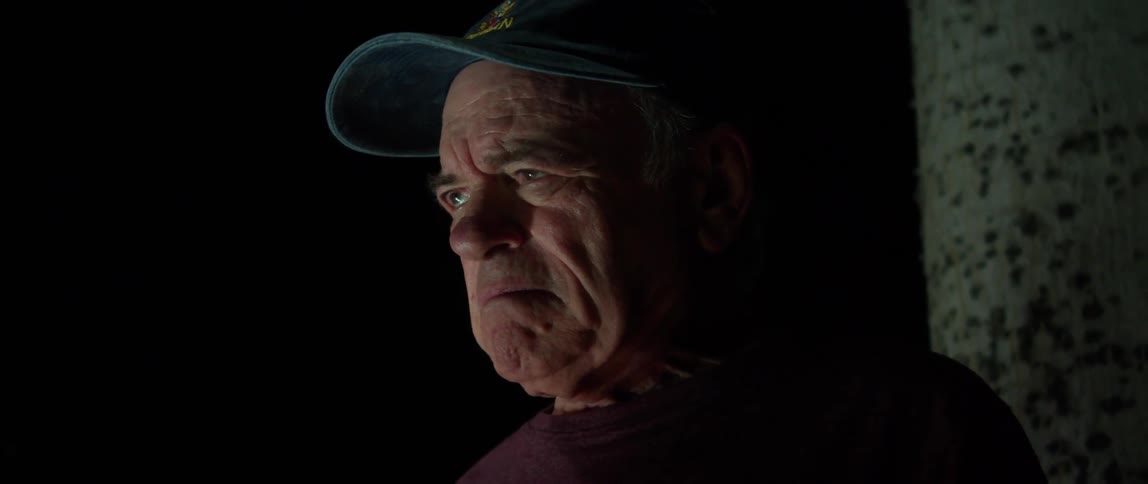 A man looks at a flag and frowns