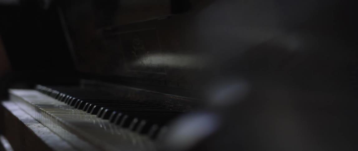 A person closing the piano