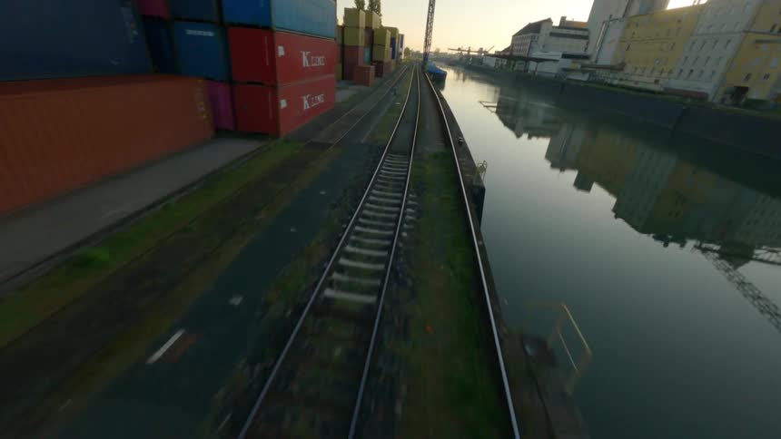 Aerial of the cargo distribution center during the day