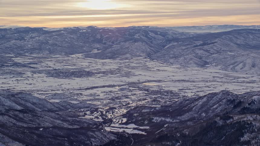 An aerial view of a mountainous arctic