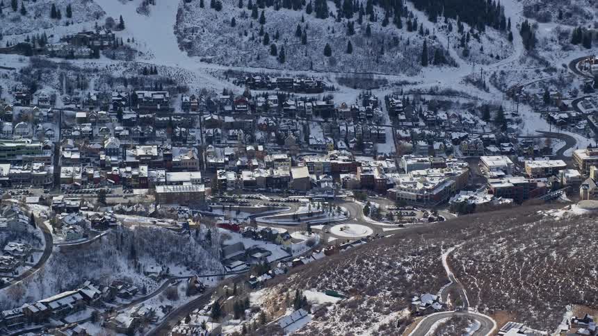 A suburban region of a city with a snowy climate