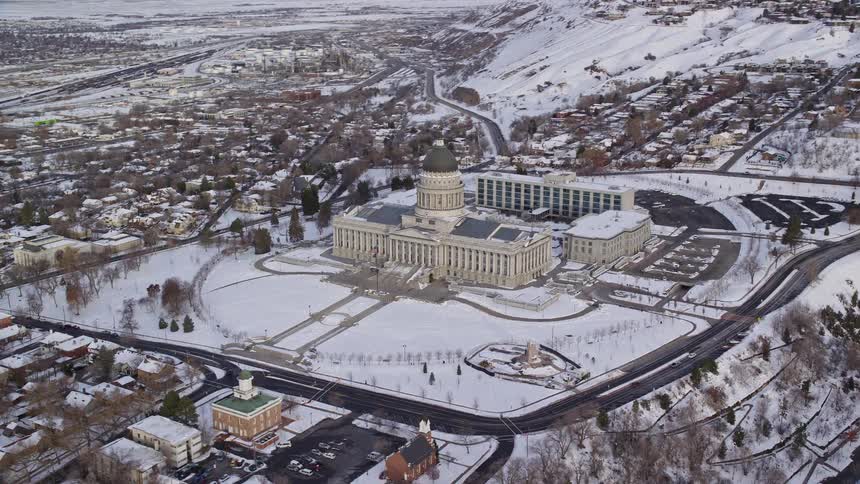 Aerial view of the salt lake city capitol building