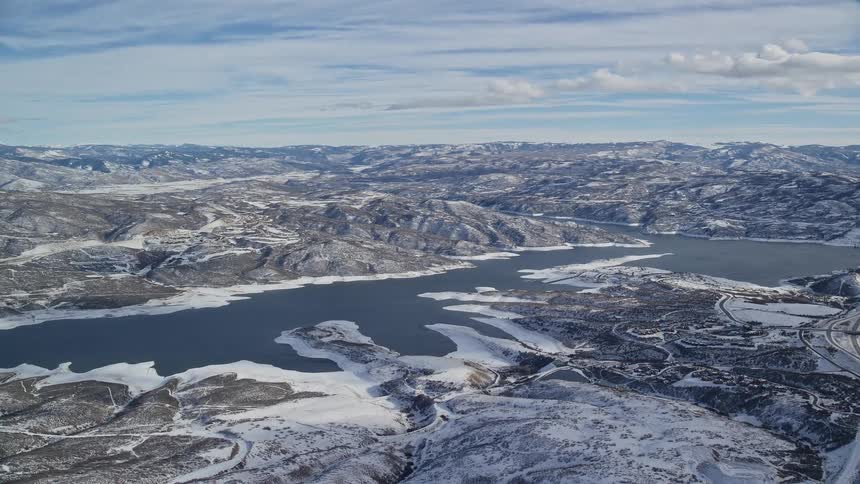 The landscape is covered in snow