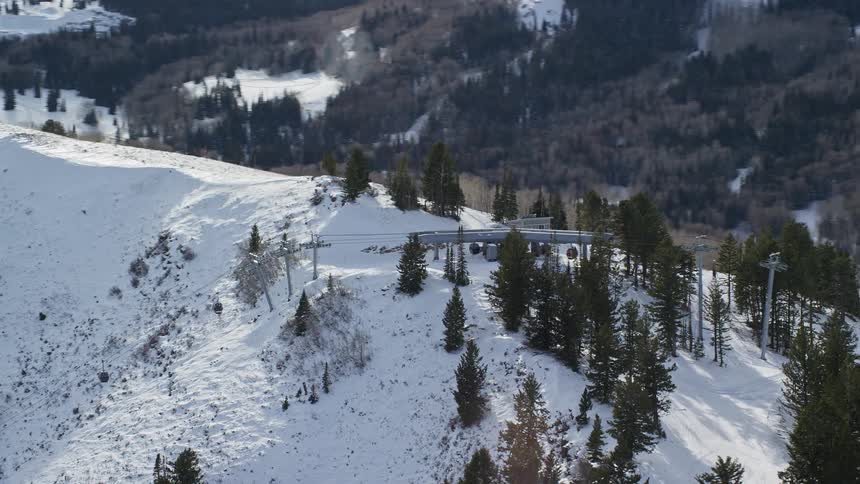 The mountains are covered in snow