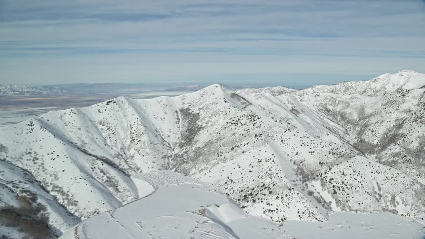 Aerial panorama of epics and mountains with snow