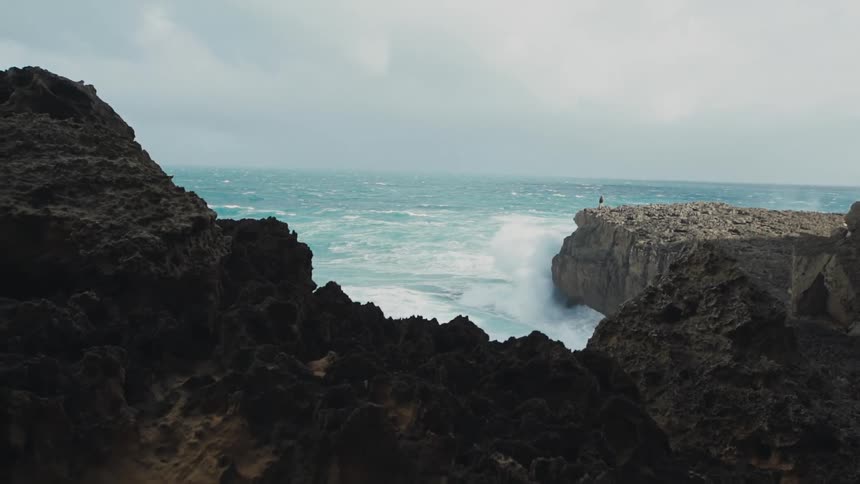 Panorama of the sea coast on a cloudy day