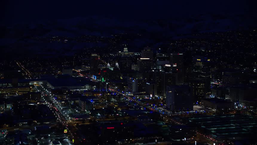 The city is full of lights at night