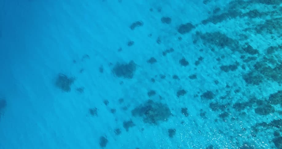 The ocean floor is seen while looking at the ocean