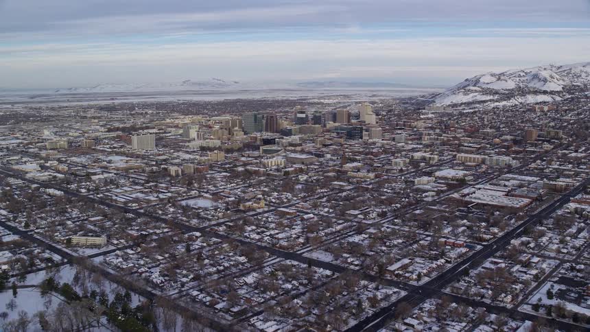 A city with an urban and metropolitan region in a cold and snowy climate