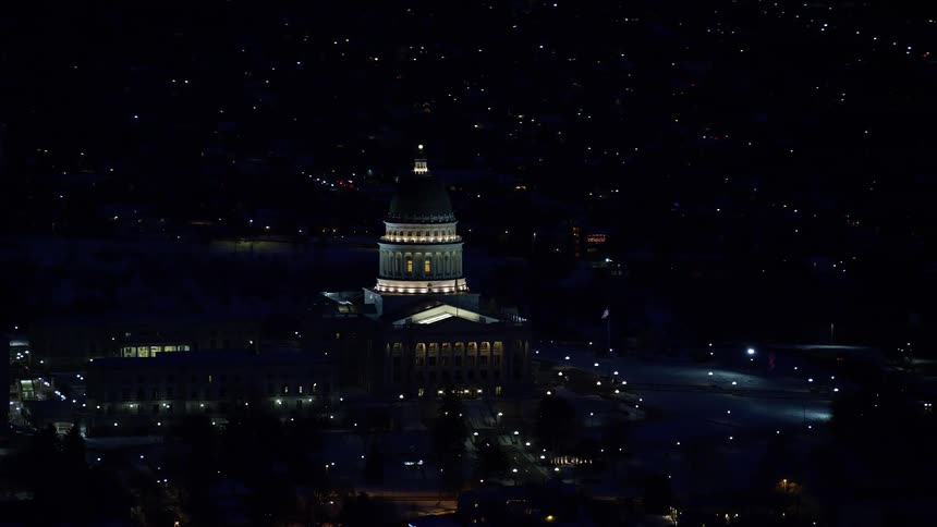 The city has many lights at night