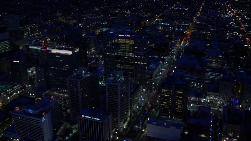Panorama of an illuminated metropolis at night