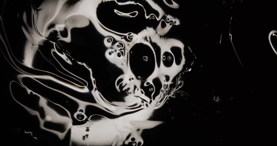 Topdown view of slick thick oil reflecting light