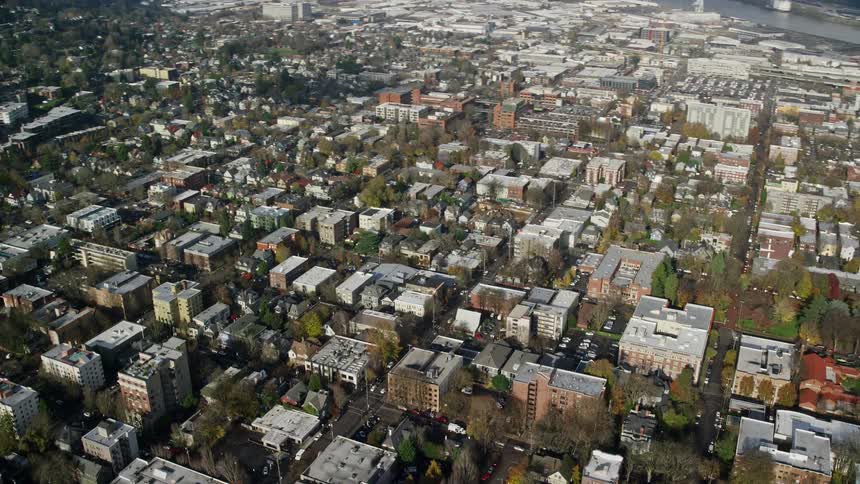 Aerial panorama of an urban city
