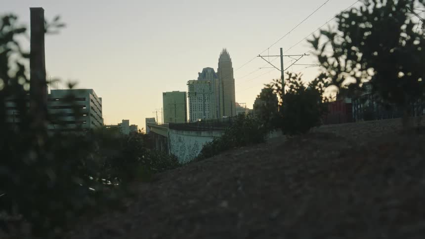 Tall buildings are over the hill