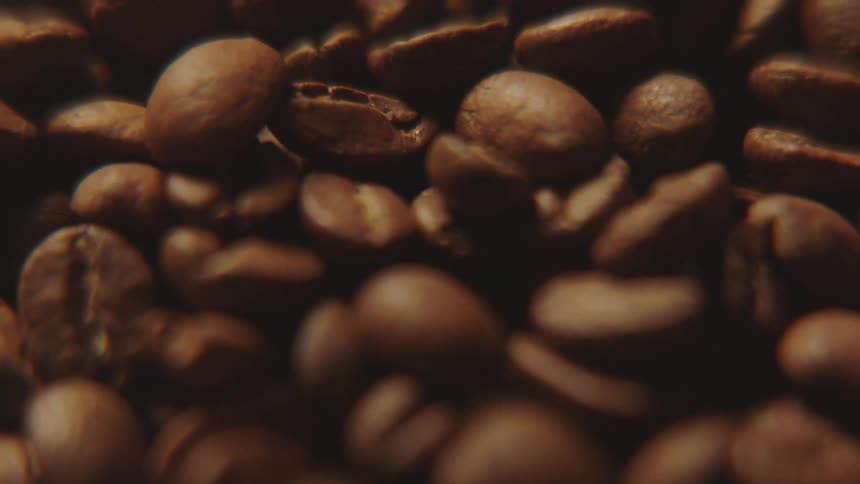 Closeup of coffee beans
