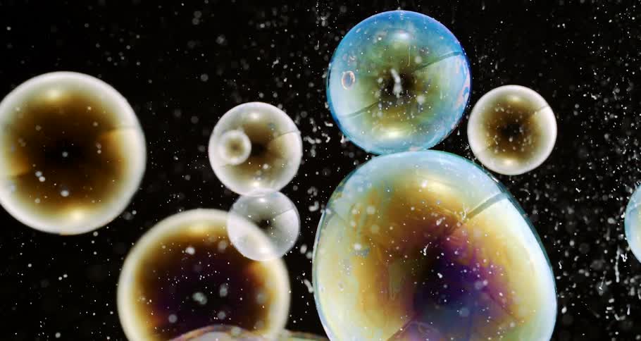 One of the bubbles floating around pop