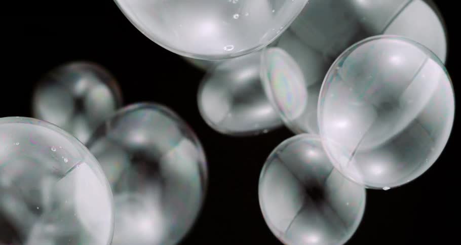 Water bubbles in extreme closeup