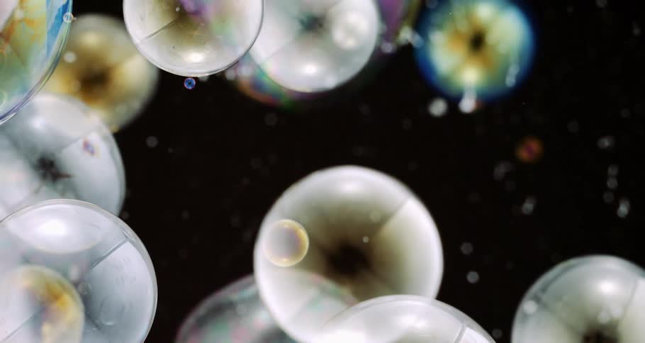 The bubbles float around and pop
