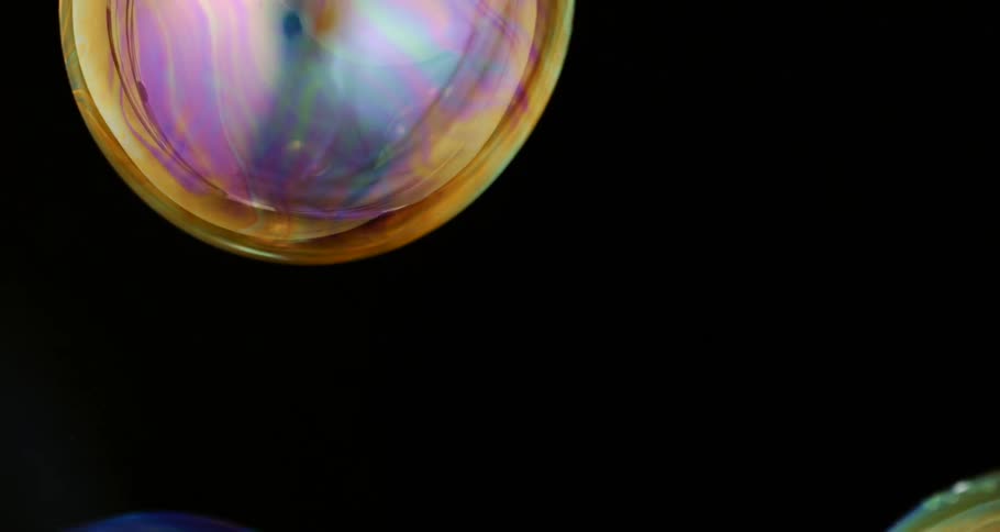 Extreme closeup of colorful water bubbles