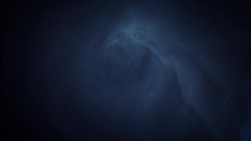 The smoke is moving around in the dark