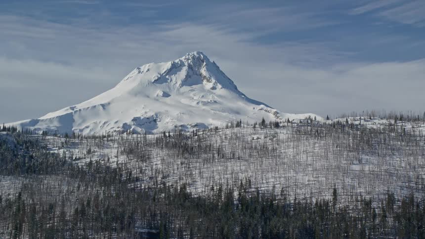 Peak of a glacial mountain on a sunny day