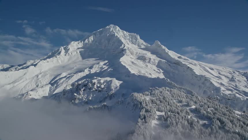 Aerial view of snow covered mountain