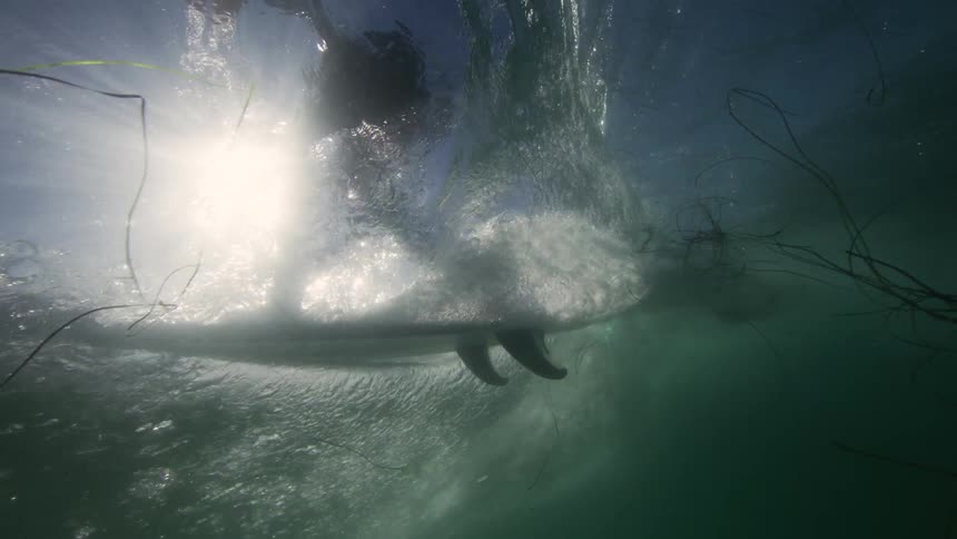 A person surfing a wave on a sunny summer day