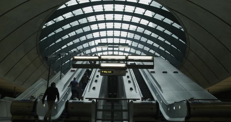 Canary wharf tube station in london