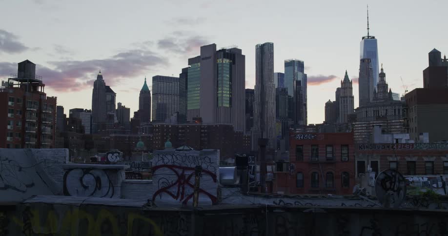 Skyline of new york city at morning