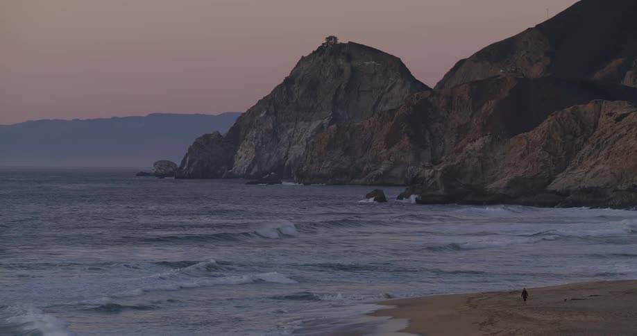 View of a beach at sunrise