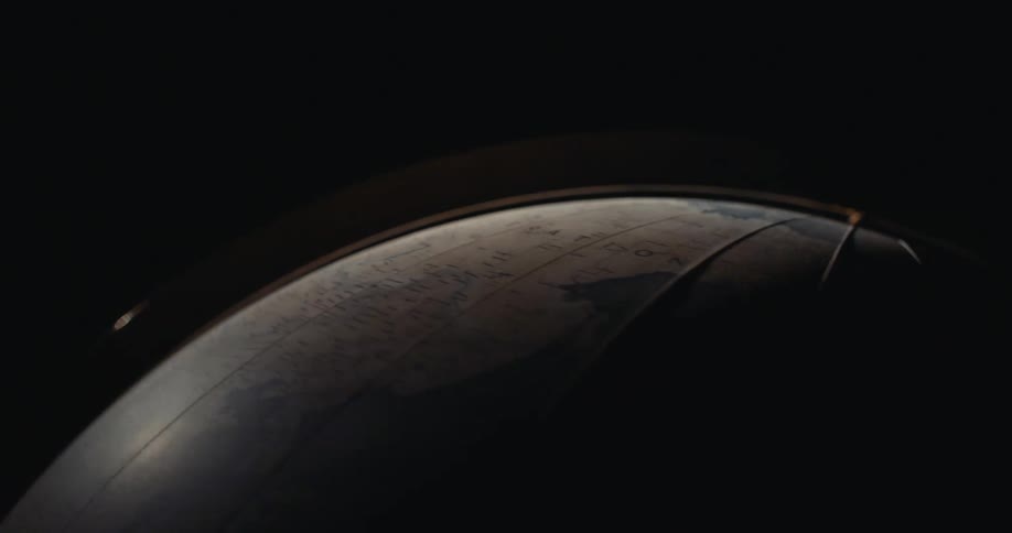 Close up of an earth globe spinning