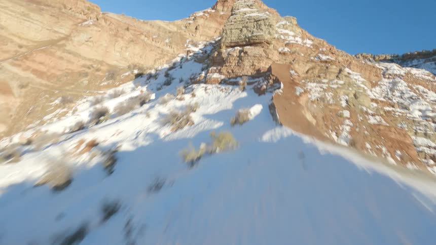 The mountains are covered with snow