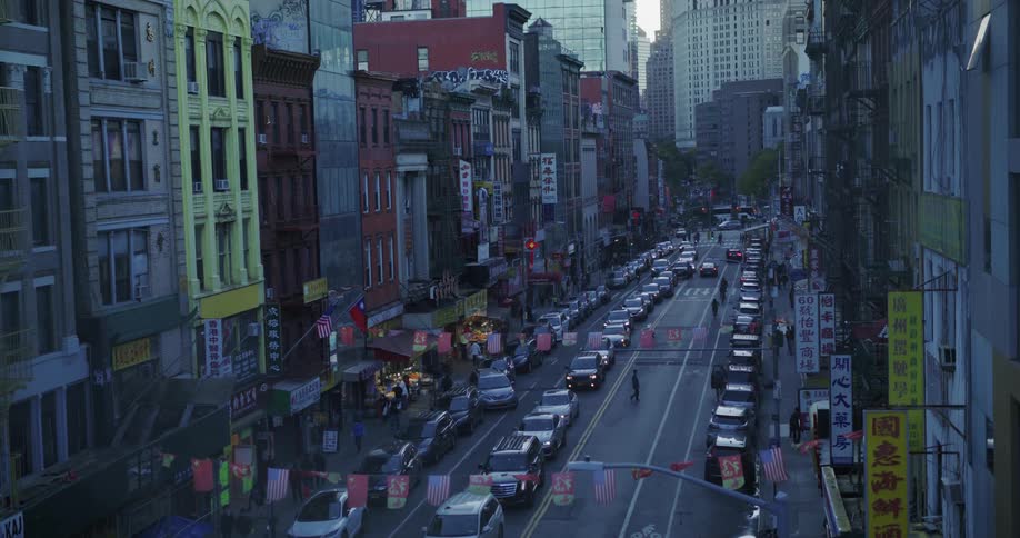 Traffic on the city streets at morning