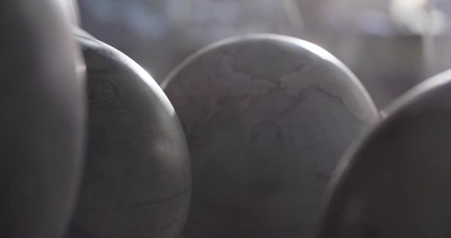World map globes are grouped together